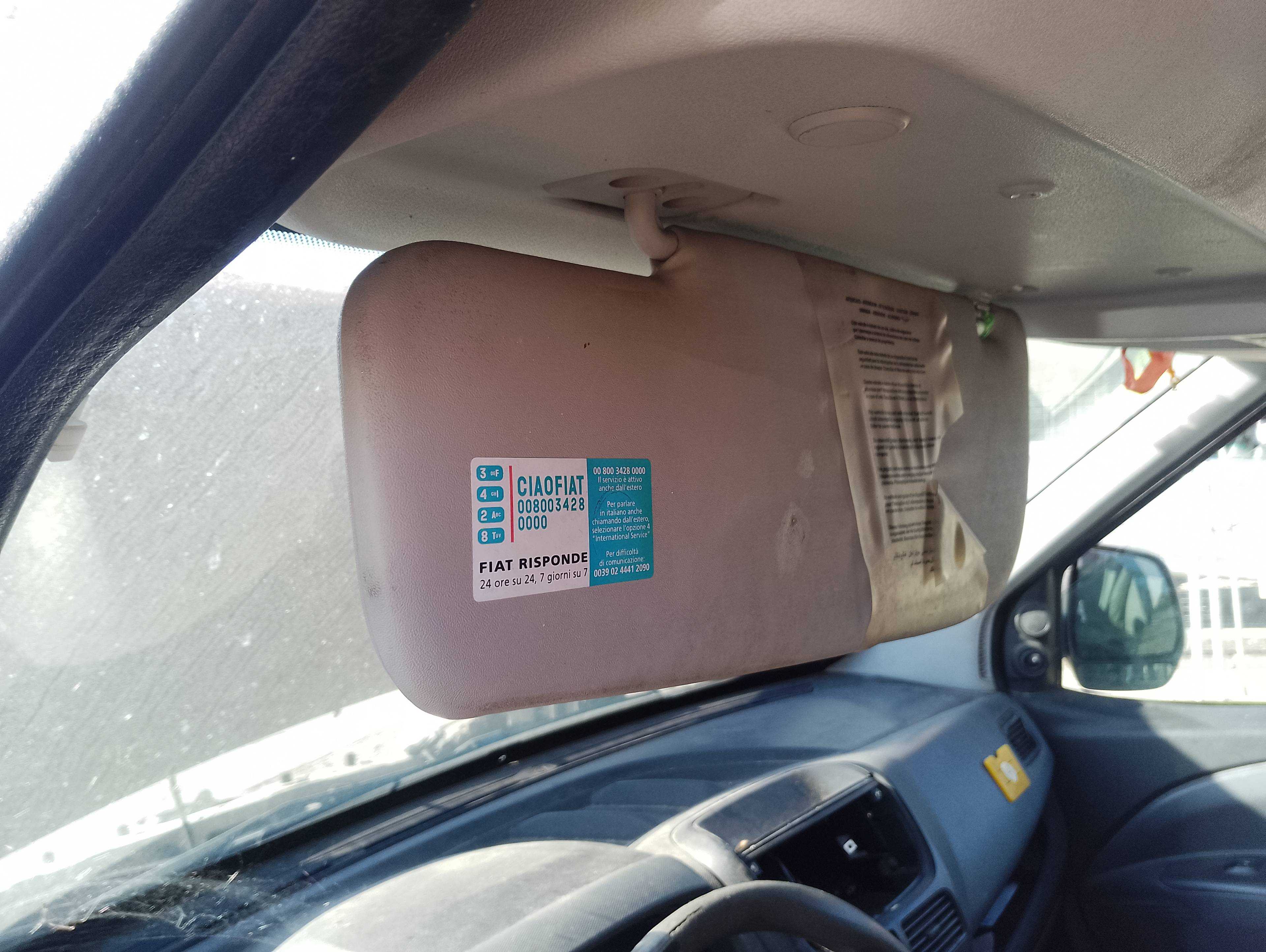 Recambio de parasol izquierdo para fiat doblo cargo basis kasten referencia OEM IAM   