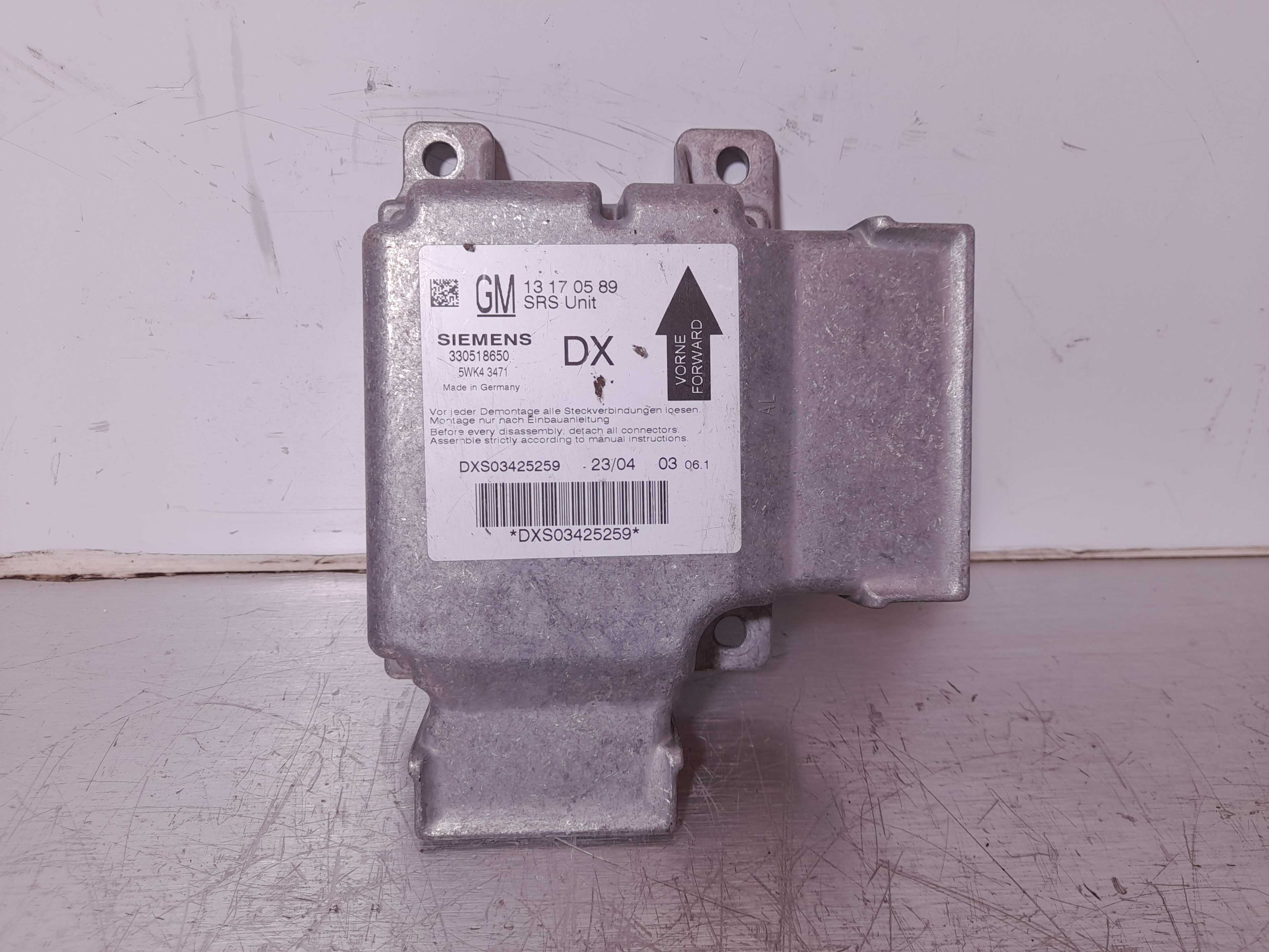 Recambio de centralita airbag para opel vectra c berlina comfort referencia OEM IAM 13170589 SIEMENS 5WK43471