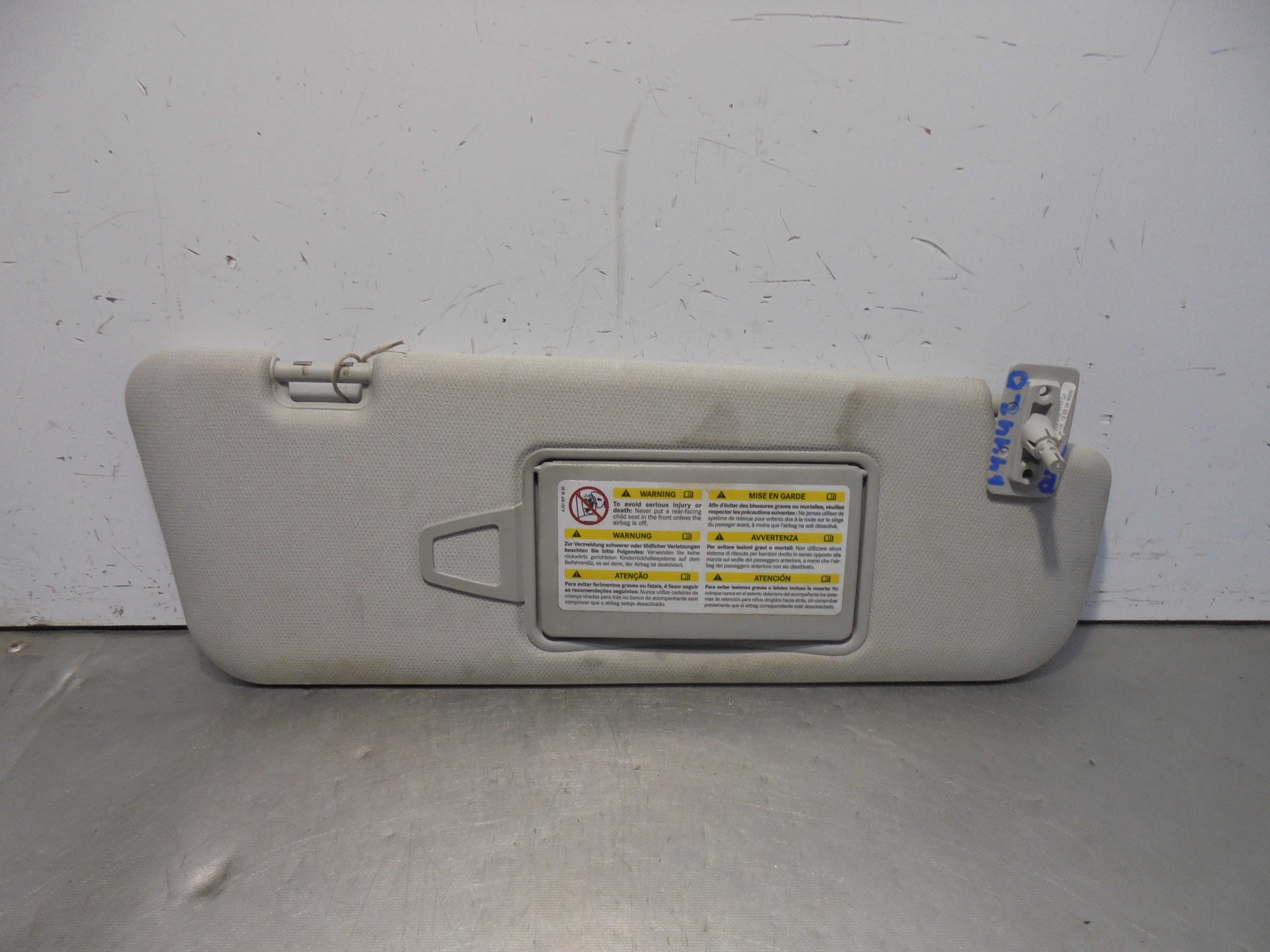 Recambio de parasol derecho para mercedes-benz clase cls (w219) 350 cgi (219.357) referencia OEM IAM A2198101010  