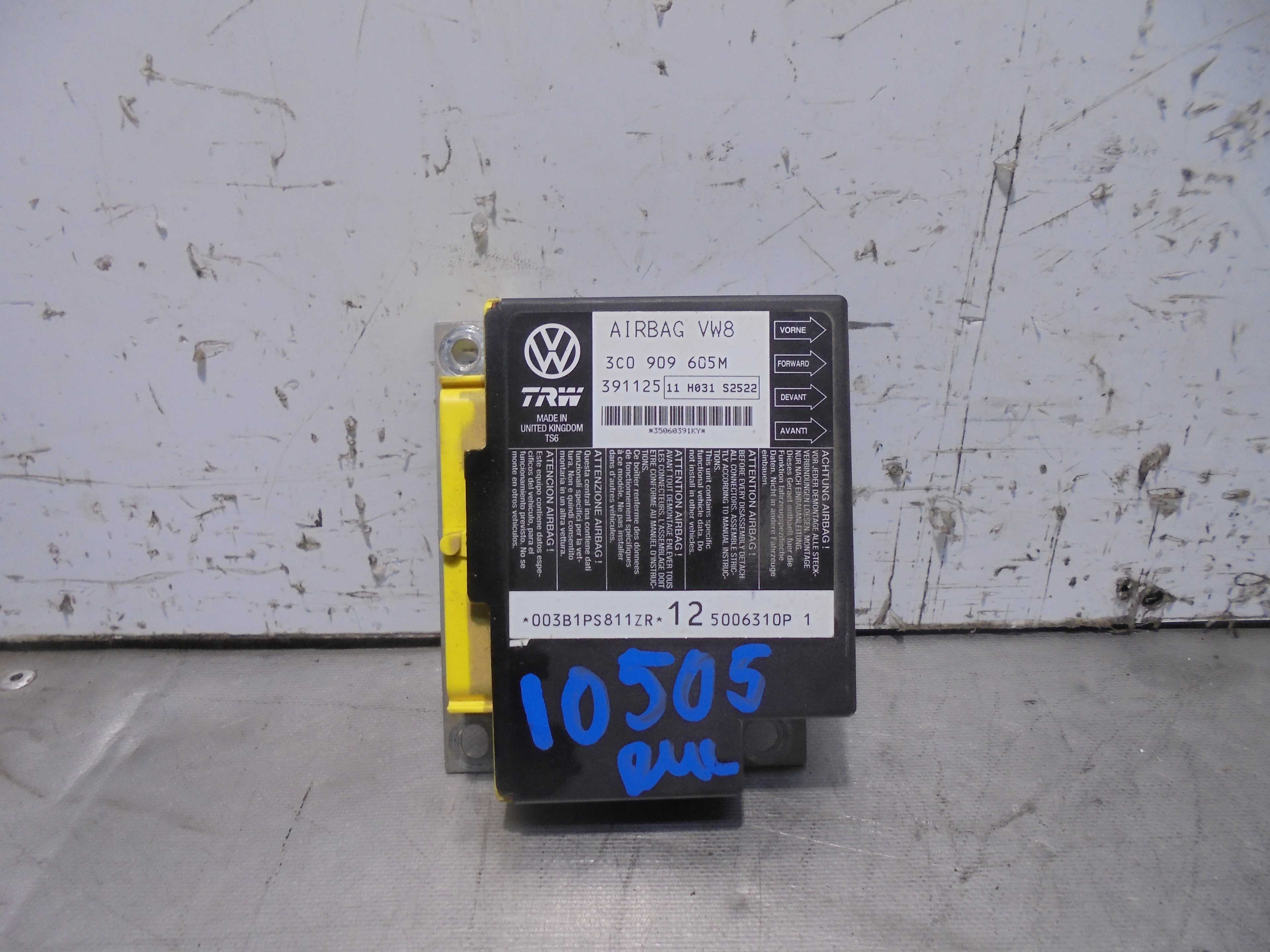 Recambio de centralita airbag para volkswagen passat berlina (3c2) advance referencia OEM IAM 3C0909605  