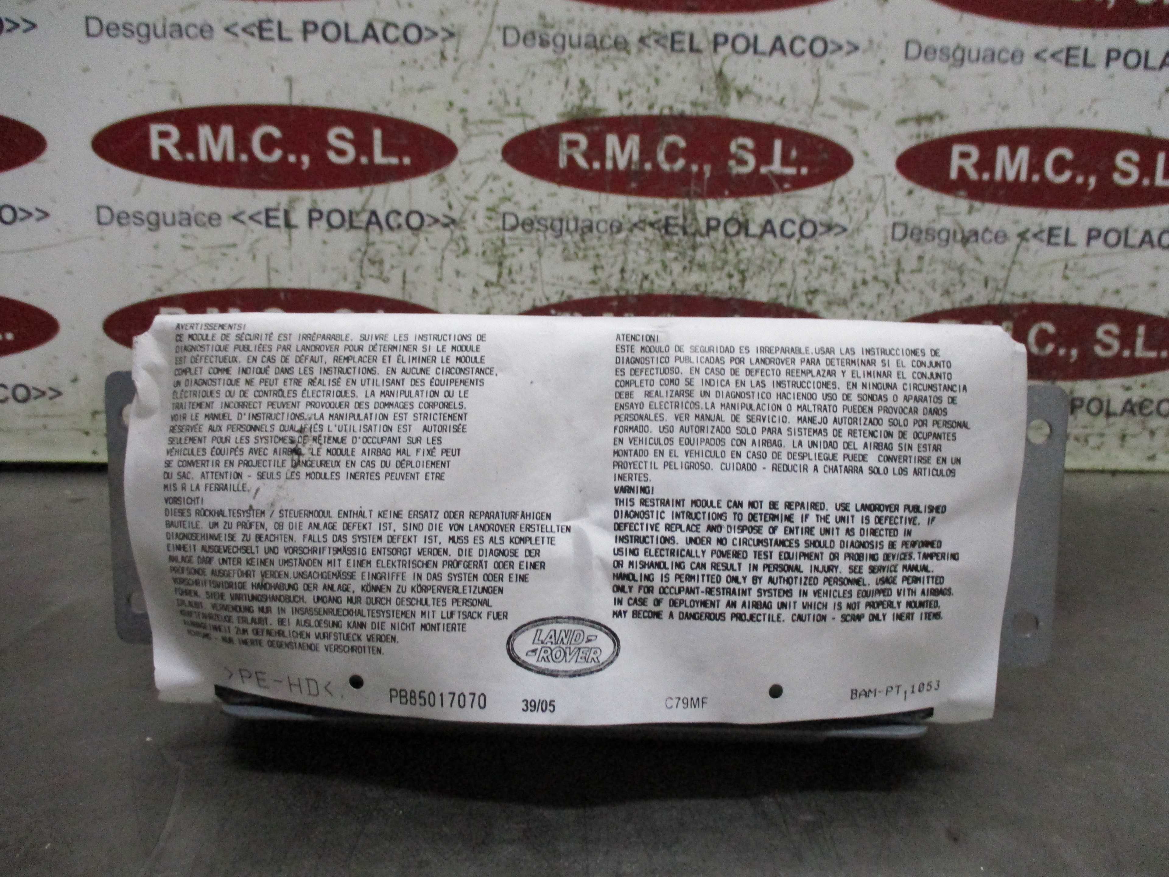Recambio de airbag delantero derecho para land rover range rover sport v6 td hse referencia OEM IAM   