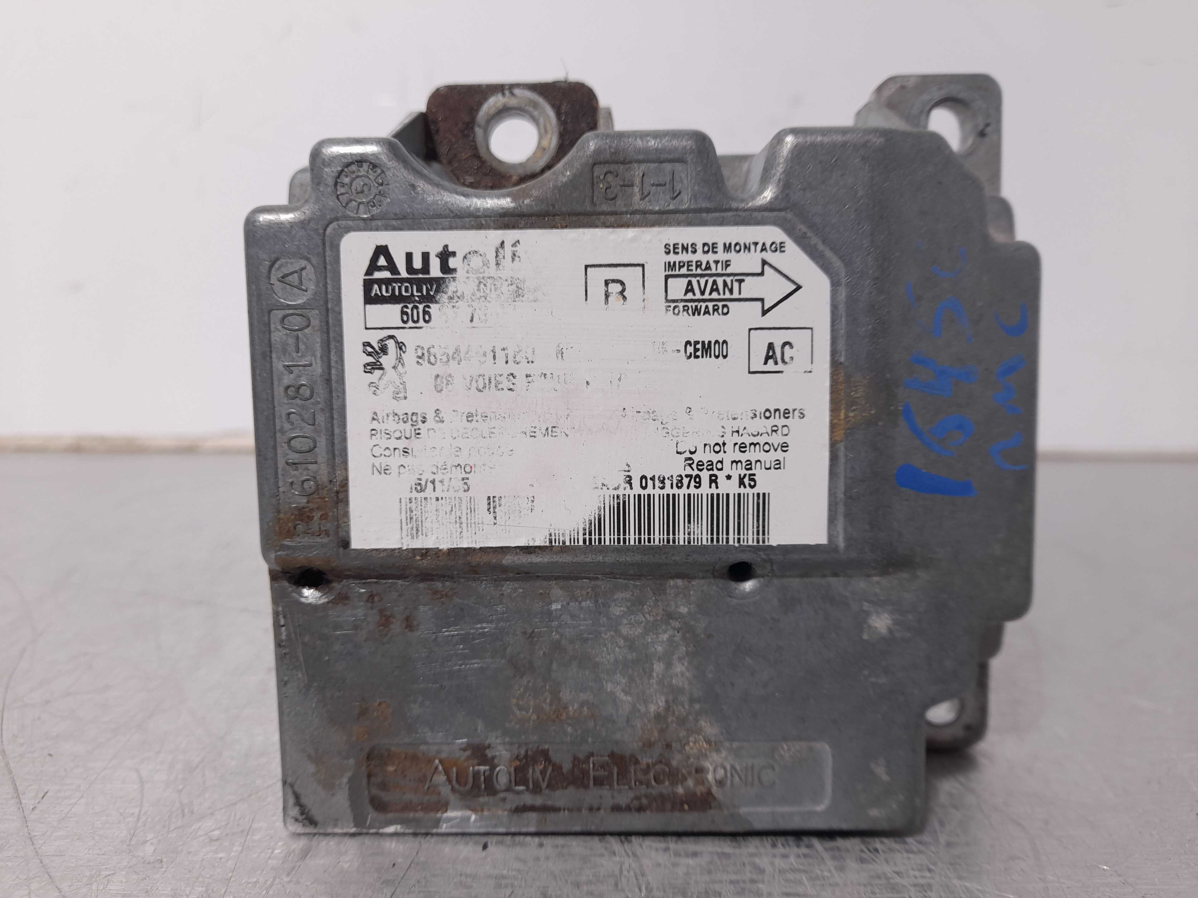 Recambio de centralita airbag para peugeot 307 (s1) 1.6 16v hdi referencia OEM IAM 9654491180  