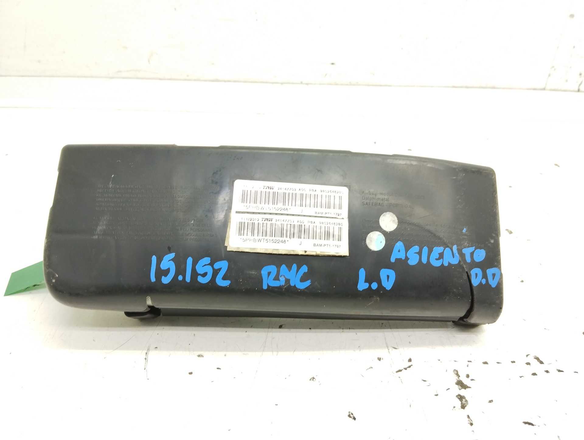 Recambio de airbag lateral derecho para peugeot 208 allure referencia OEM IAM 9802546280 34147703 TRW