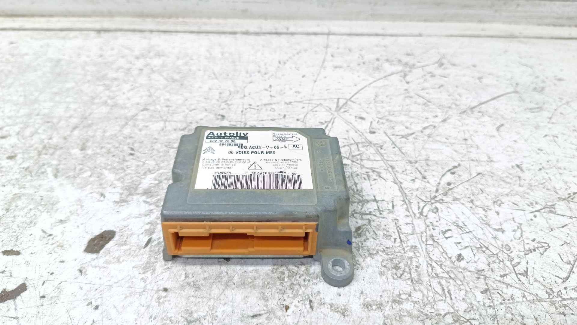 Recambio de centralita airbag para citroën berlingo referencia OEM IAM 9648938880 602327600 
