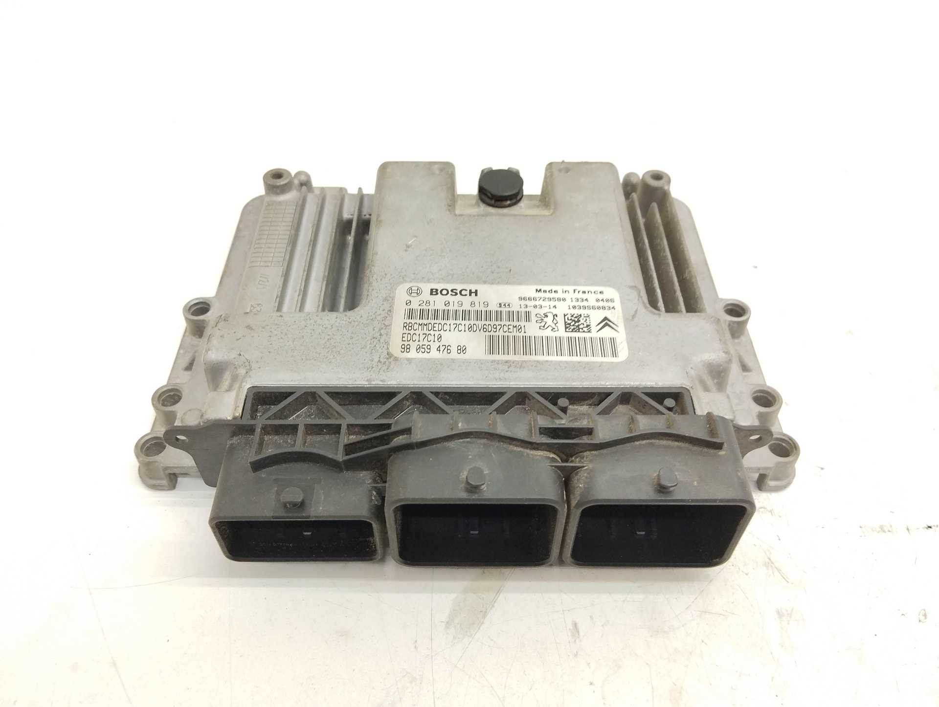 Recambio de centralita motor uce para citroën c-elysée seduction referencia OEM IAM 9805947680 0281019819 BOSCH